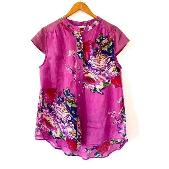 Soft surroundings floral button up top size PS - Picture 1 of 4